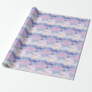 Papel De Regalo Agate Brillo Azul Rosa Púrpura Tendencia 