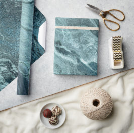 Papel De Regalo Agitación Verde azulada cristalizada | Piedra de m