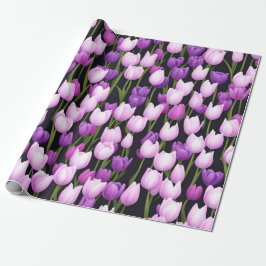 Papel De Regalo Agradable arte morado de tulipanes rosados