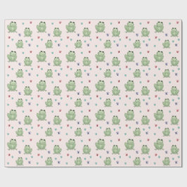 Papel De Regalo Agradable ducha de bebé de rana acuarela rosada