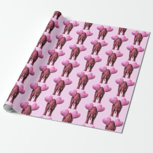 Papel De Regalo Agradable elefante rosa romántico dulce
