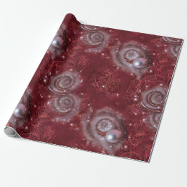 Papel De Regalo Agradable Red & White Beaded Featherl Velvety