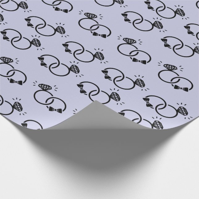 Papel De Regalo Agradables anillos Bodas para regalos de compromis (Esquina)