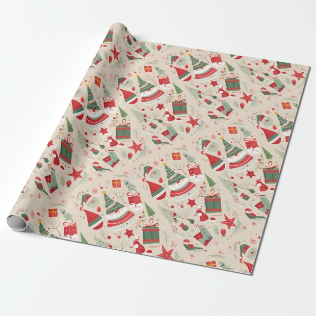 Papel De Regalo Agradables navidades envolviendo papel. (Desenrollado)