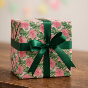 Papel De Regalo Agradables Rosas de la época rosada que se deshace