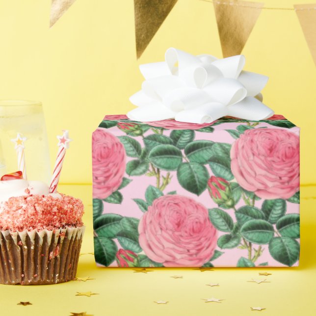 Papel De Regalo Agradables Rosas de la época rosada que se deshace (Fiesta de cumpleaños )