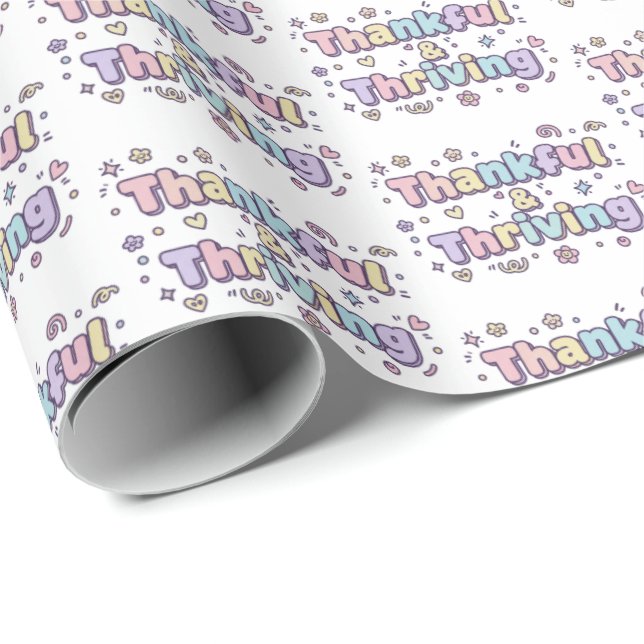 Papel de Regalo Agradecido y Próspero (Esquina del rollo)