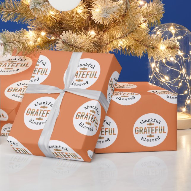 Papel De Regalo Agradecimiento Agradecimiento Bendecida Caída Agra (Vacaciones)