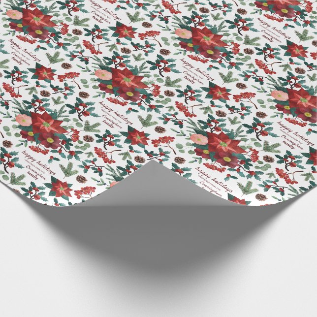 Papel De Regalo Agrega tu nombre| Vacaciones de invierno de White  (Esquina)