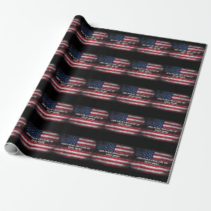 Papel De Regalo Agrega tu texto en la bandera americana