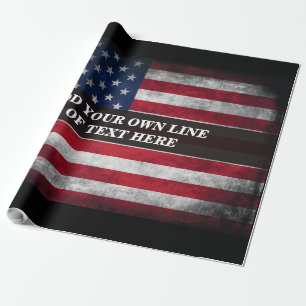 Papel De Regalo Agrega tu texto en la bandera americana