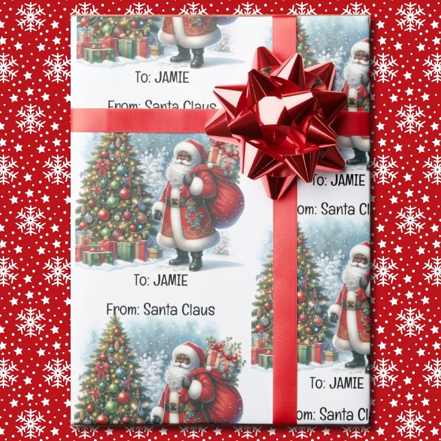 Papel De Regalo Agregar Navidades de nombre de niño de Santa (Subido por el creador)