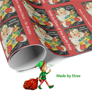 Papel De Regalo Agregar nombre del niño Santa Claus Especial de Na