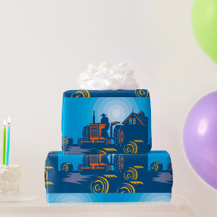 Papel De Regalo Agricultor En Un Tractor