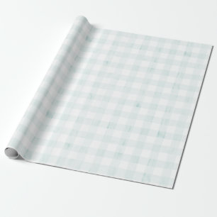 Papel De Regalo Agua azul claro de Gingham