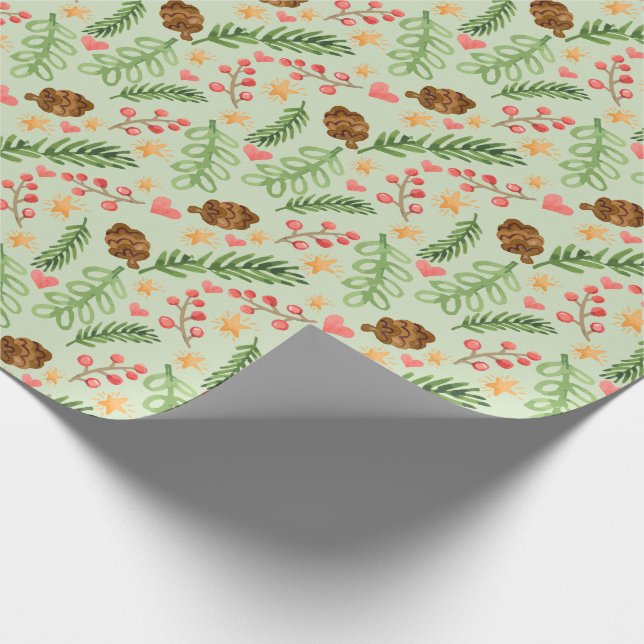 Papel De Regalo Agua de la vegetación del invierno (Esquina)