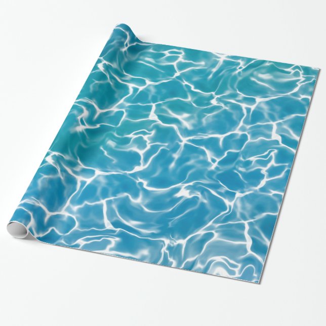 Papel De Regalo Agua de mar azul (Desenrollado)