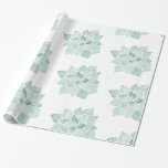 Papel De Regalo Agua Pintada A Mano Suculenta Echeveria Verde<br><div class="desc">Papel de envolver de regalo artístico y mínimo con nuestra coloración de agua pintada a mano,  una everia suculenta,  ideal para bodas,  duchas de novias,  duchas para bebés,  etc.</div>