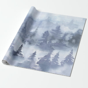 Papel De Regalo Agua Rustic Pine Trees Forest Snow Winter