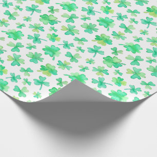 Papel De Regalo Agua Shamrock verde blanco