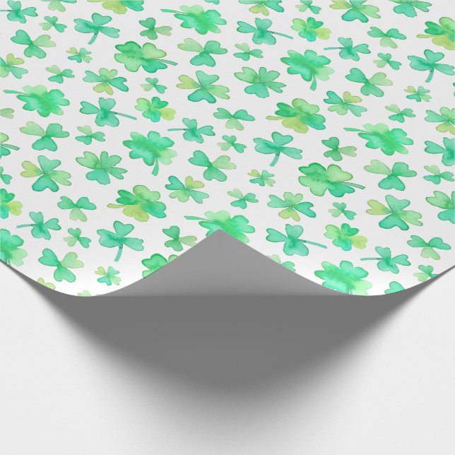 Papel De Regalo Agua Shamrock verde blanco (Esquina)