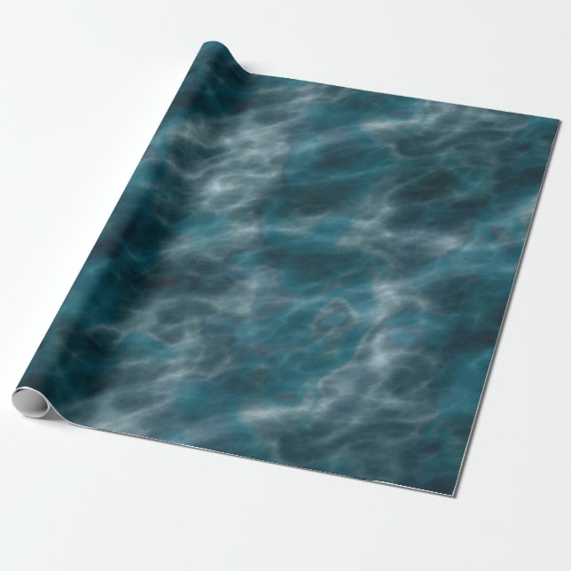 Papel De Regalo Agua turquesa y gris (Desenrollado)