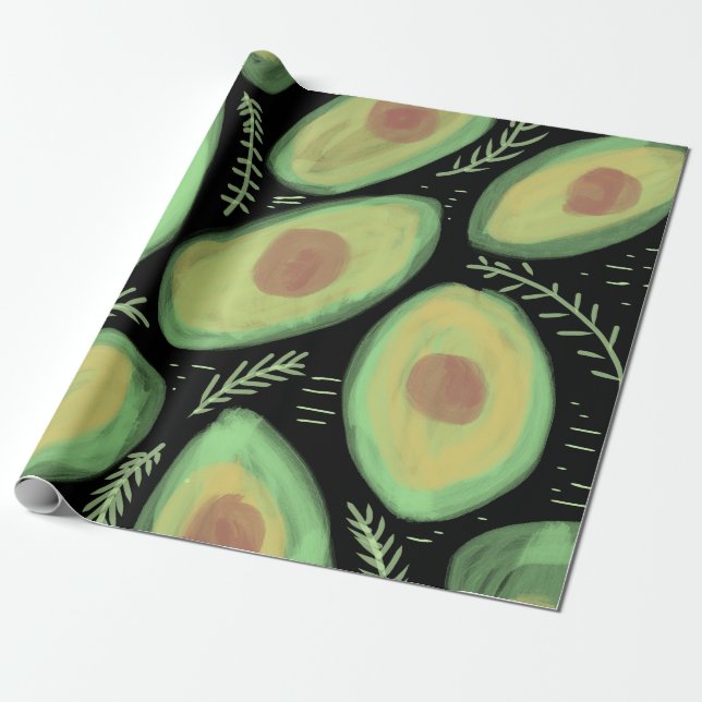 Papel De Regalo Aguacate acuarela (Desenrollado)