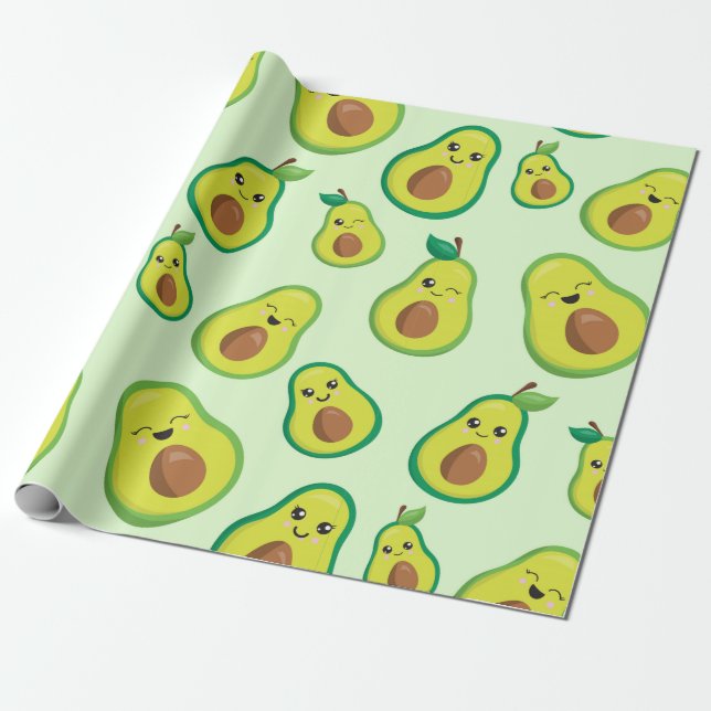 Papel De Regalo Aguacate amor (Desenrollado)