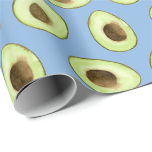 Papel De Regalo Aguacate azul acuarela