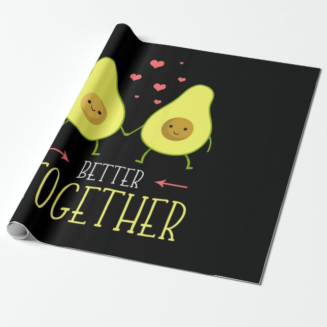 Papel De Regalo Aguacate mejor juntos (Desenrollado)