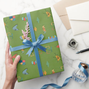 Papel De Regalo Aguacate Texturizado Moderno de Medianos del Siglo