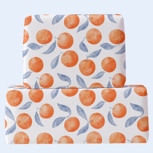 Papel De Regalo Aguacates cítricos al acuarela Mediterráneo