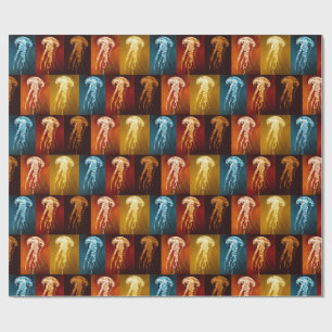 Papel De Regalo Aguamarina acuarela vintage elegante medusa