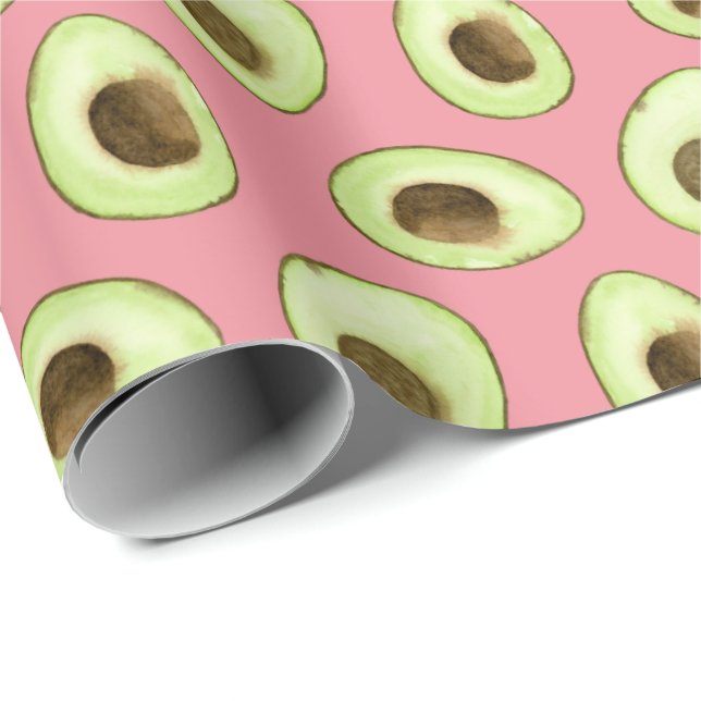 Papel De Regalo Aguas Aguacate rosa (Esquina del rollo)
