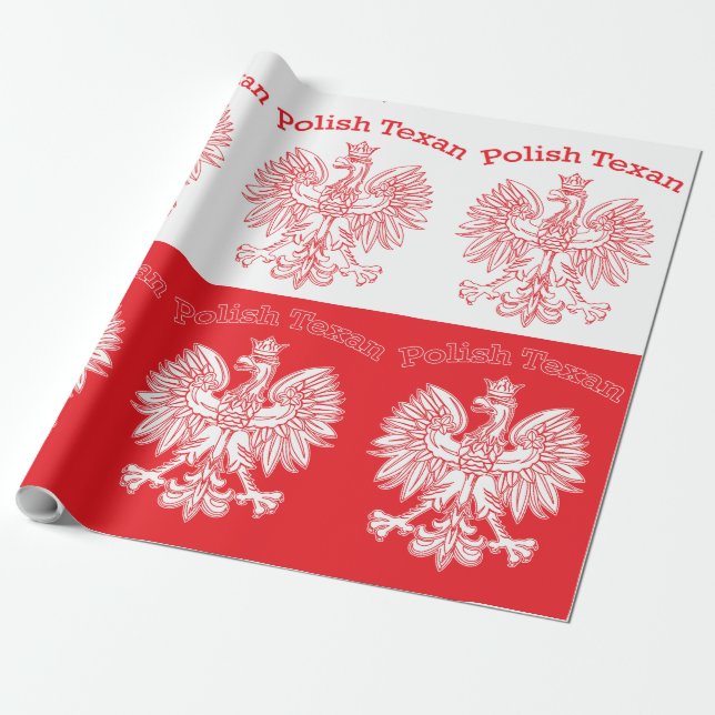 Papel De Regalo Águila blanca texana polaca (Desenrollado)