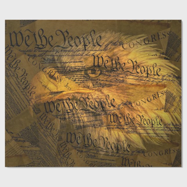 Papel De Regalo Águila calva estadounidense constitucional (Superficie plana)