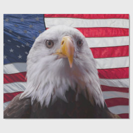 Papel De Regalo Águila calva y bandera