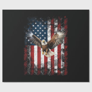 Papel De Regalo Águila Patriótica 4 de Julio Bandera Americana EEU