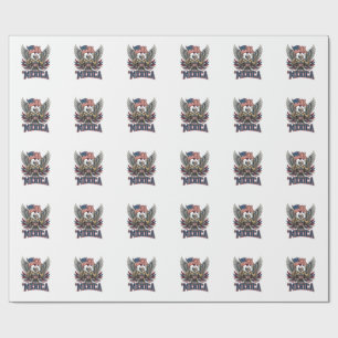 Papel De Regalo Águila Patriótica Merica Camiseta Diseño Vector Vi
