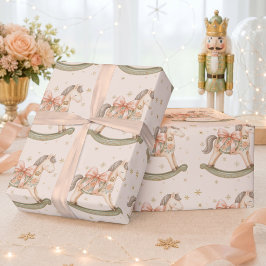 Papel De Regalo Aguinaldo de Caballo de Balanza de Acuarela para B