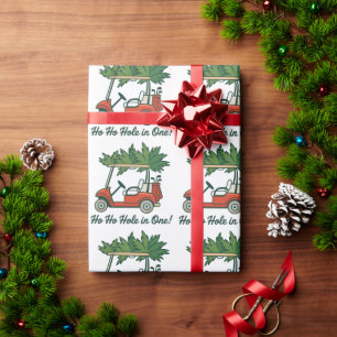Papel De Regalo Agujero En Uno Navideño Ho Ho Santa Golf Golfing 