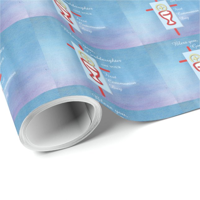 Papel De Regalo Ahijada, Primera Comunión, Turquesa (Esquina del rollo)
