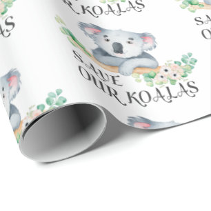 Papel De Regalo Ahorre nuestras hojas australianas lindas de la