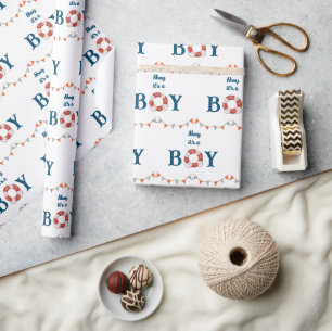 Papel De Regalo Ahoy es un Niño Náutico