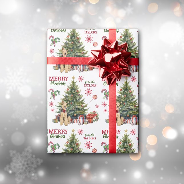 Papel De Regalo Airedale Terrier Dog Holiday Tree (Subido por el creador)