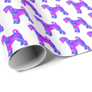 Papel De Regalo Airedale Terrier Dog Silhouette P&B White Gift