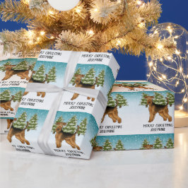 Papel De Regalo Airedale Terrier Perro Bosque Nevado Invernal Fest