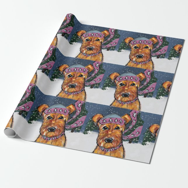 Papel De Regalo Airedale Terriers (Desenrollado)