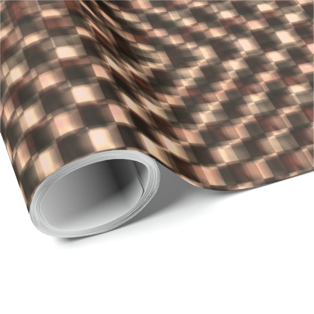 Papel De Regalo Ajedrez marrón desordenado y desordenado entre sí (Esquina del rollo)