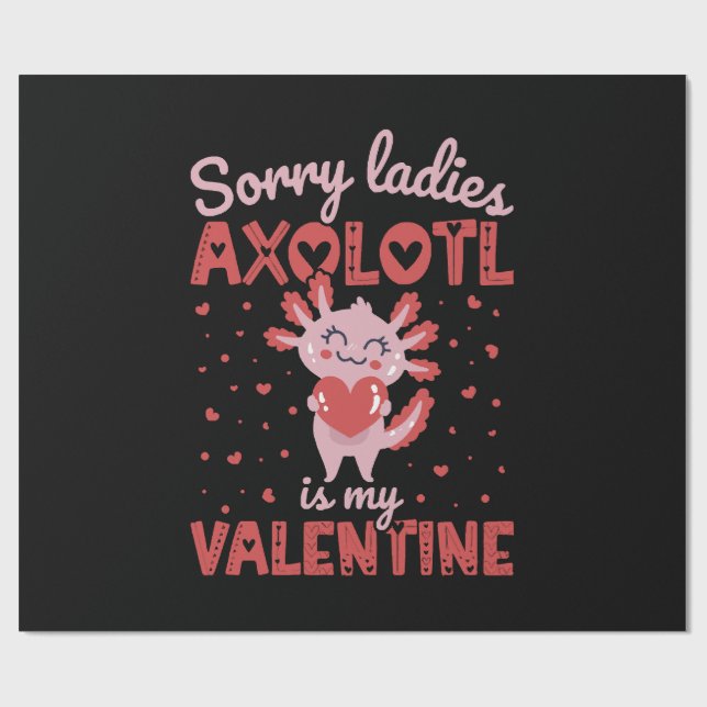 Papel De Regalo Ajolote es mi San Valentín (Superficie plana)